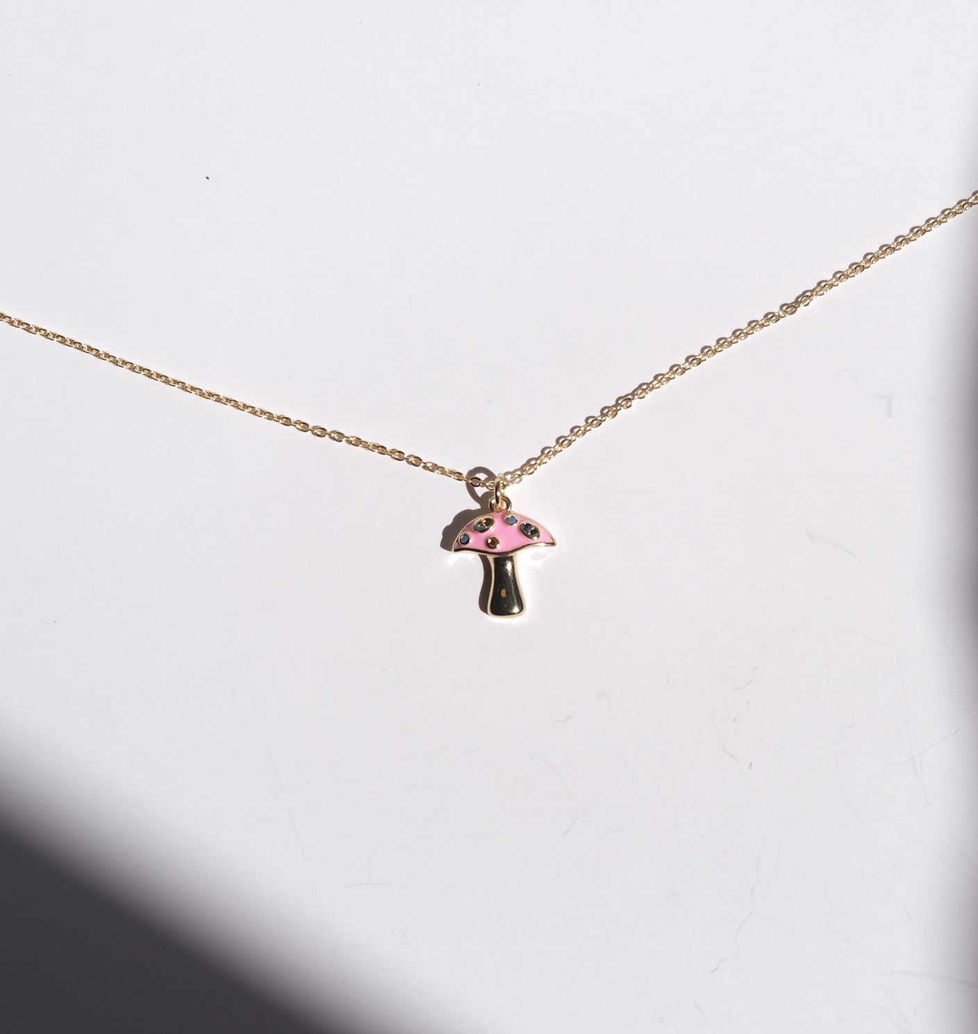 pink mashroom necklace