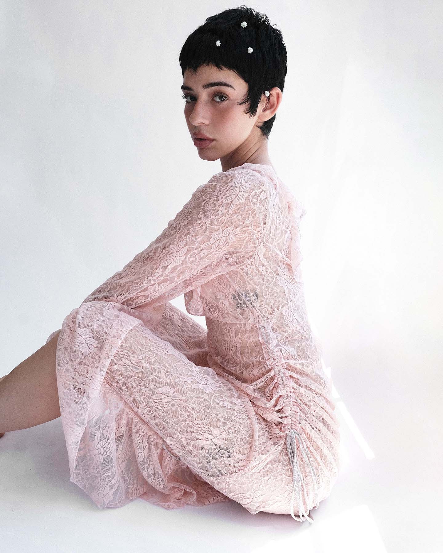 Nostalgia BLUSH ᴀᴅᴊᴜsᴛᴀʙʟᴇ ʟᴀcᴇ ᴅʀᴇss