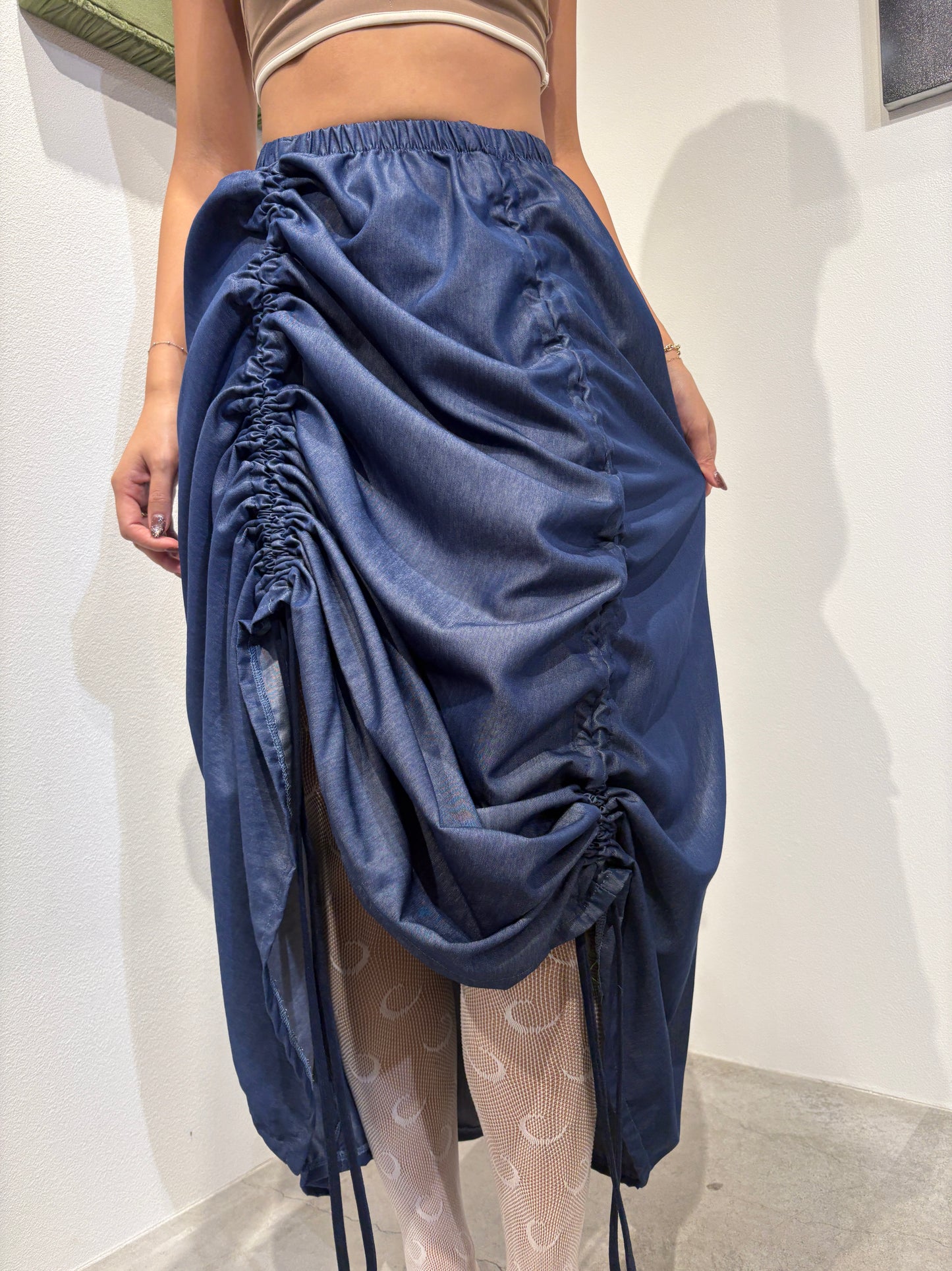 Armore Skirt ~ aqua (ᴄᴜʀᴛᴀɪɴ ʟᴇɴɢᴛʜ)