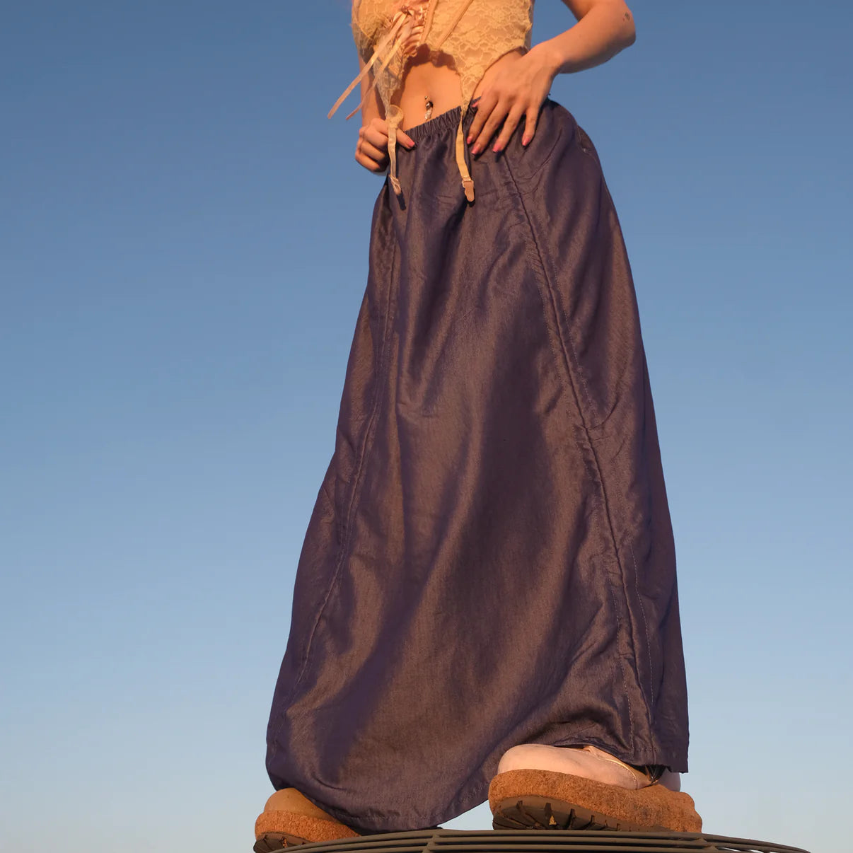 Armore Skirt ~ aqua (ᴄᴜʀᴛᴀɪɴ ʟᴇɴɢᴛʜ)