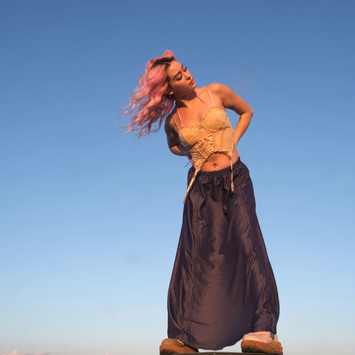 Armore Skirt ~ aqua (ᴄᴜʀᴛᴀɪɴ ʟᴇɴɢᴛʜ)