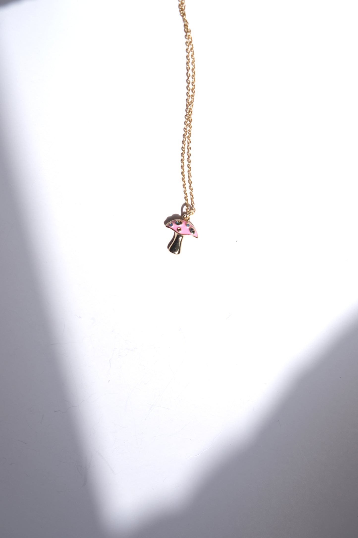 pink mashroom necklace