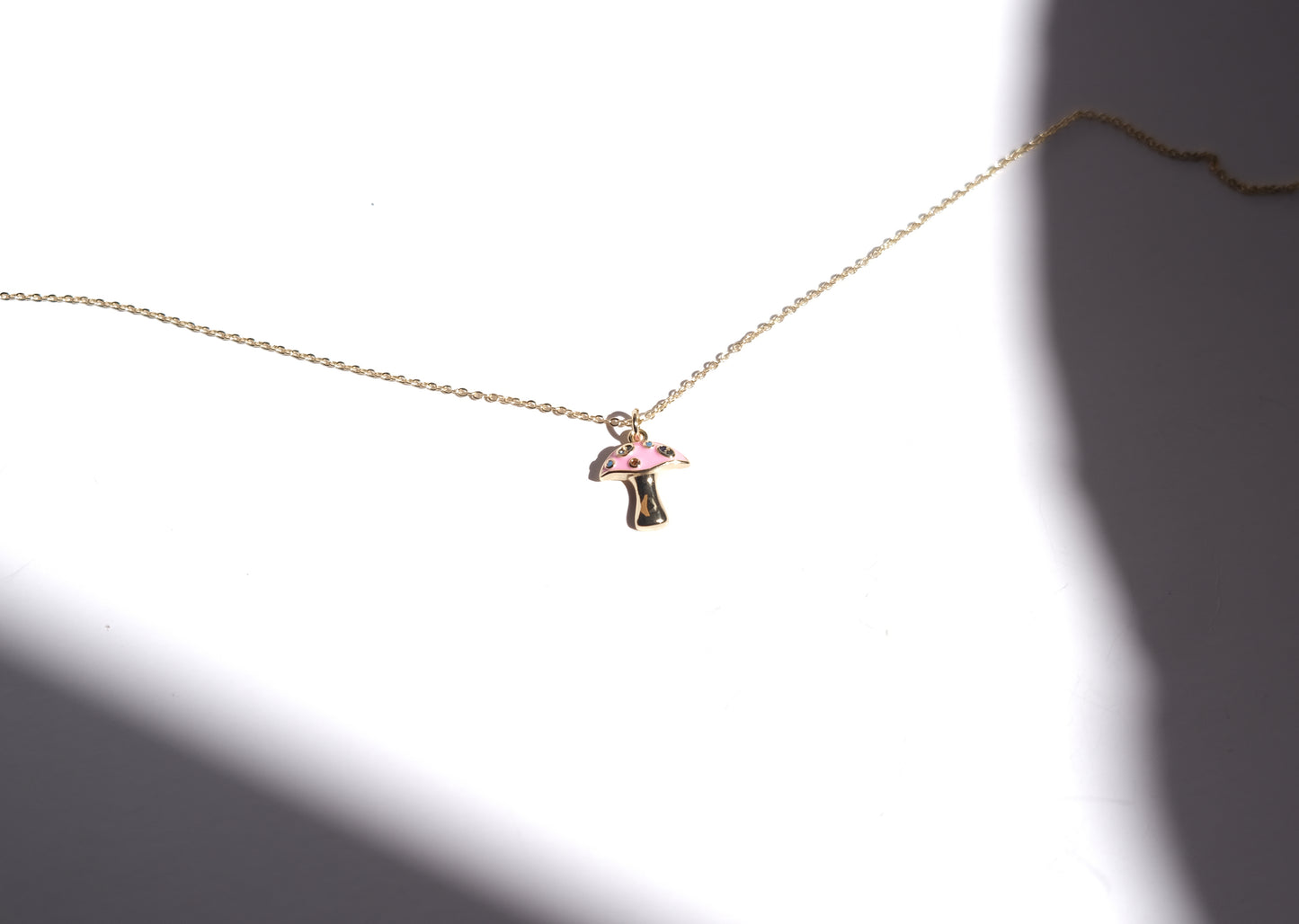 pink mashroom necklace