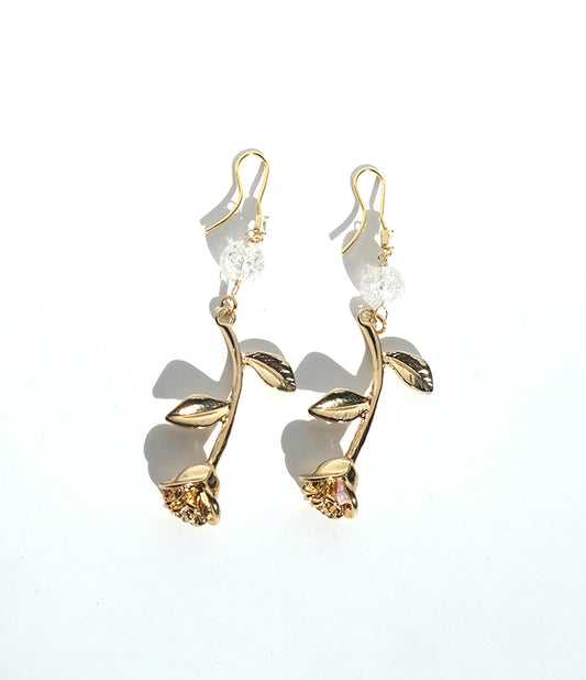 Golden Stillness Rose(earrings)
