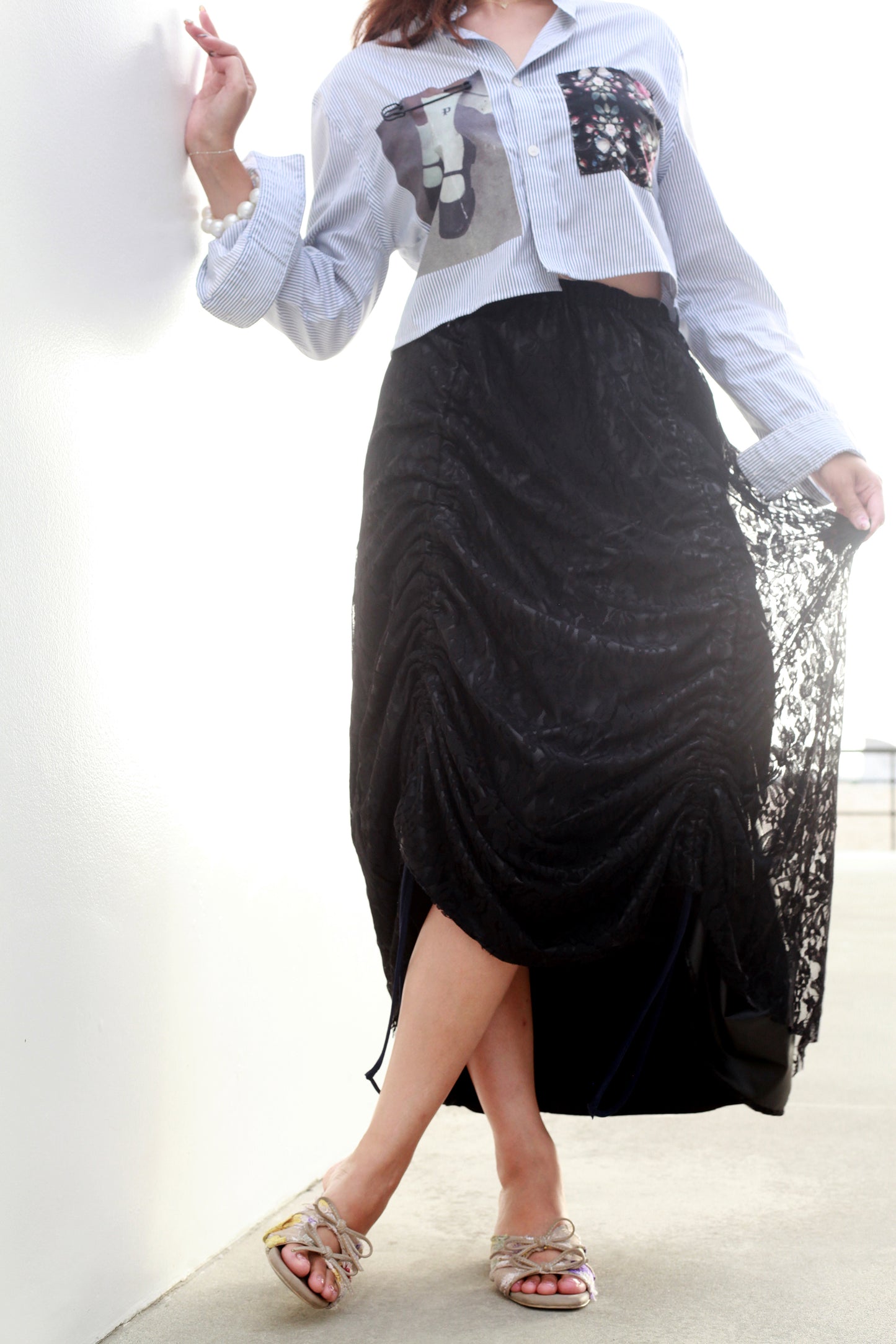 Armore Skirt ~ black lace (ᴄᴜʀᴛᴀɪɴ ʟᴇɴɢᴛʜ)