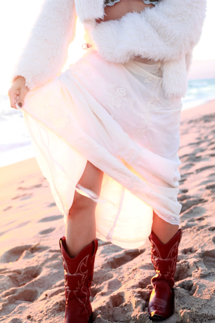 Armore Skirt ~ ivory floral (ᴄᴜʀᴛᴀɪɴ ʟᴇɴɢᴛʜ)