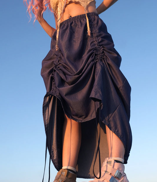 Armore Skirt ~ aqua (ᴄᴜʀᴛᴀɪɴ ʟᴇɴɢᴛʜ)