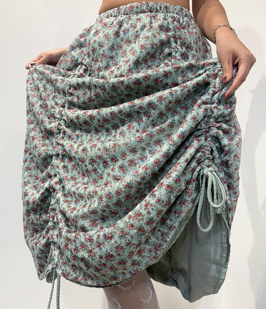 Armore Skirt ~ olive floral (ᴄᴜʀᴛᴀɪɴ ʟᴇɴɢᴛʜ)