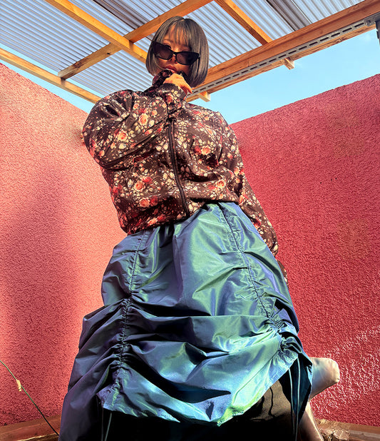 Armore Skirt ~ deep aqua (ᴄᴜʀᴛᴀɪɴ ʟᴇɴɢᴛʜ)