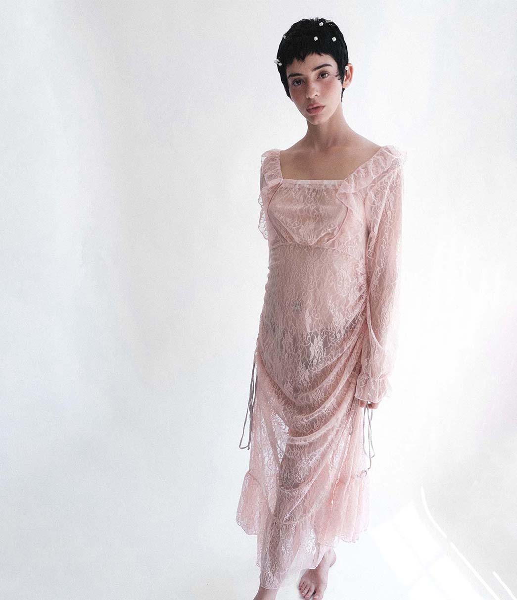 Nostalgia BLUSH ᴀᴅᴊᴜsᴛᴀʙʟᴇ ʟᴀcᴇ ᴅʀᴇss