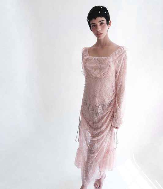 Nostalgia BLUSH ᴀᴅᴊᴜsᴛᴀʙʟᴇ ʟᴀcᴇ ᴅʀᴇss