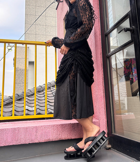 Nostalgia Black ᴀᴅᴊᴜsᴛᴀʙʟᴇ ʟᴀcᴇ ᴅʀᴇss